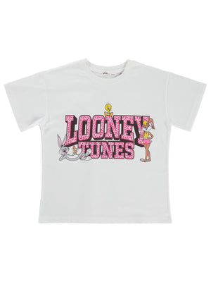 Looney Tunes 10-13 Yaş Tişört - Kırık Beyaz