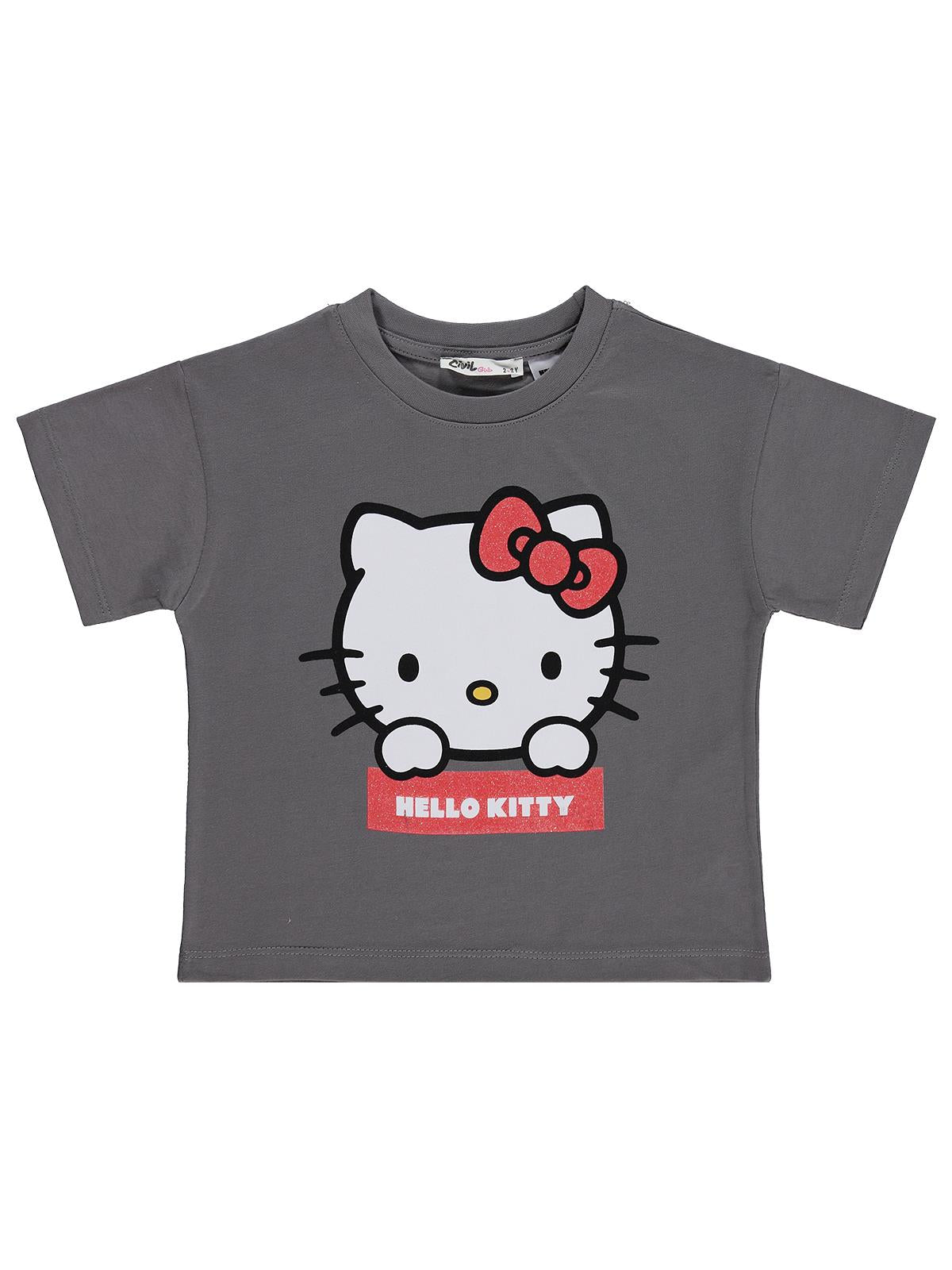 Hello Kitty 2-5 Yaş Tişört - Gri
