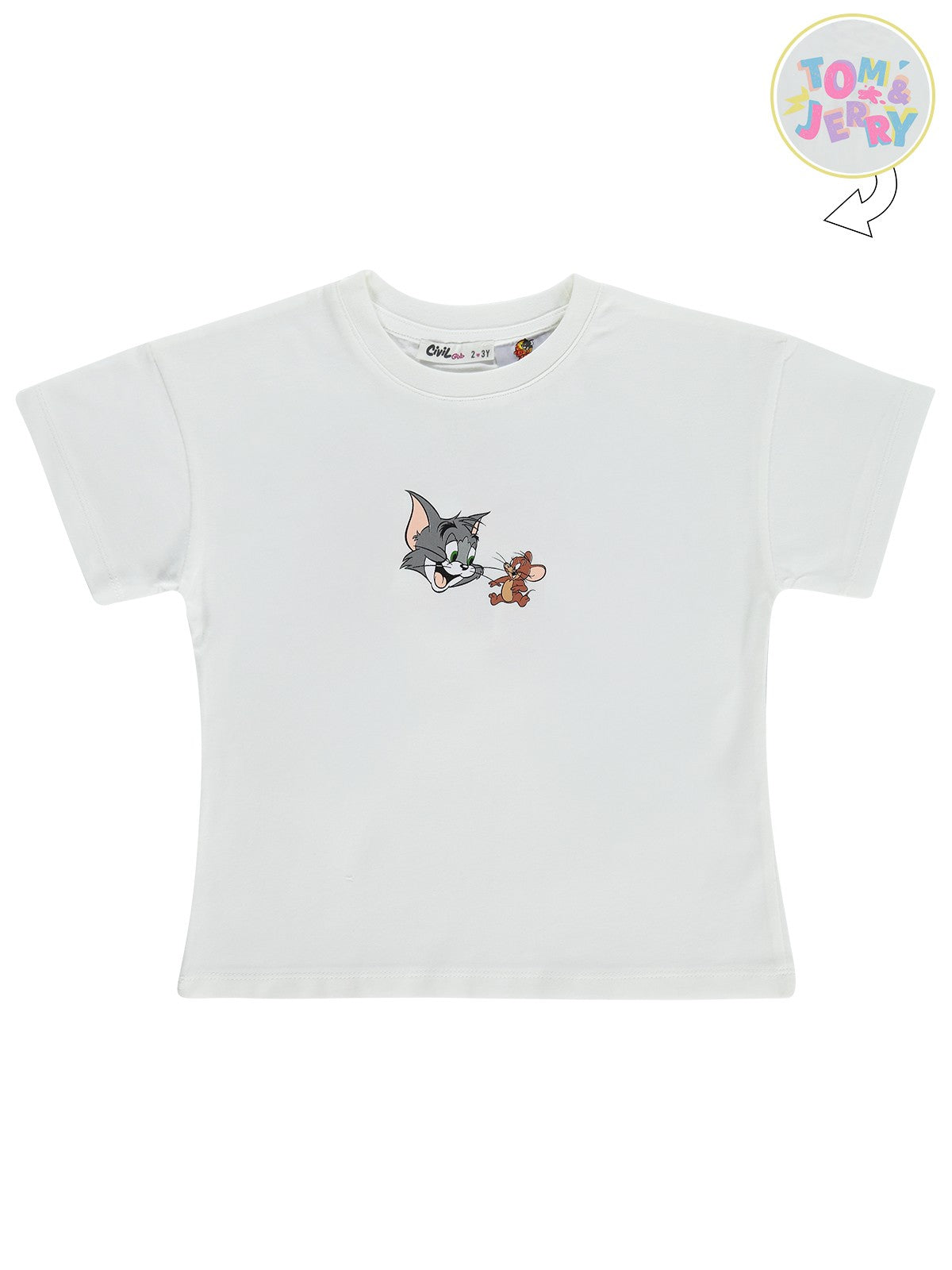 Tom and Jerry 2-5 Yaş Tişört - Kırık Beyaz