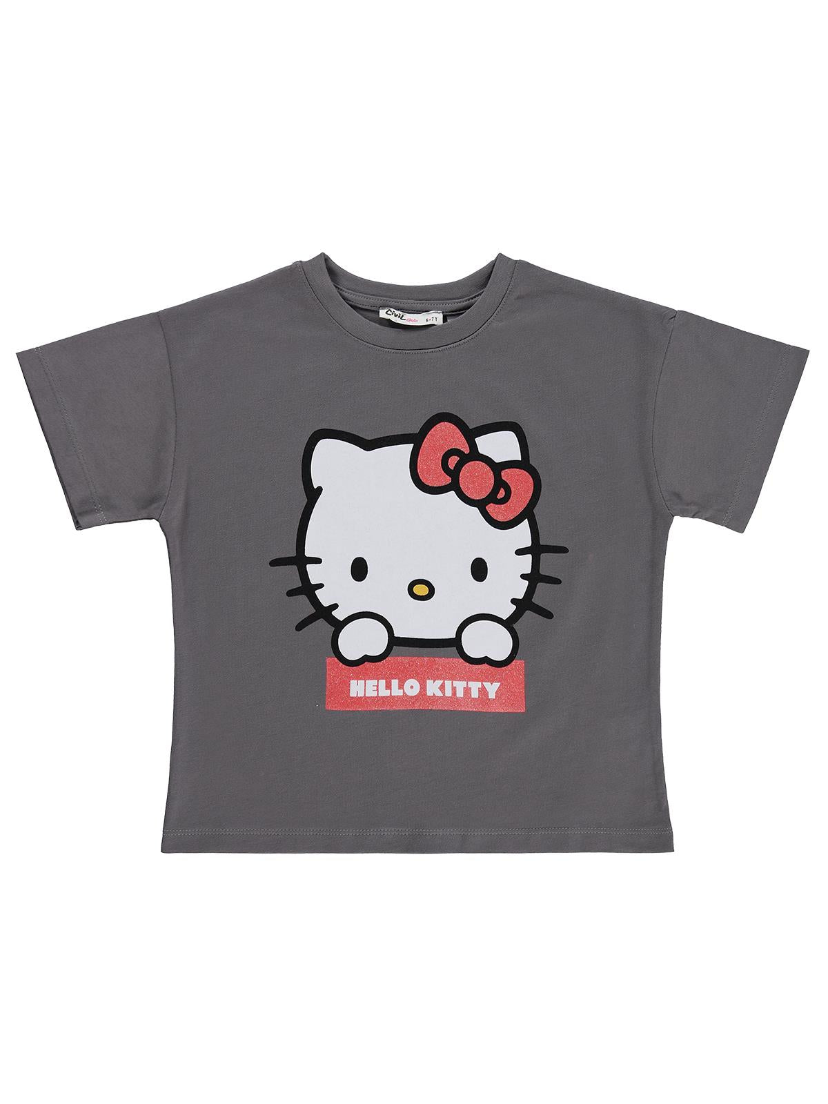 Hello Kitty 6-9 Yaş Tişört - Gri