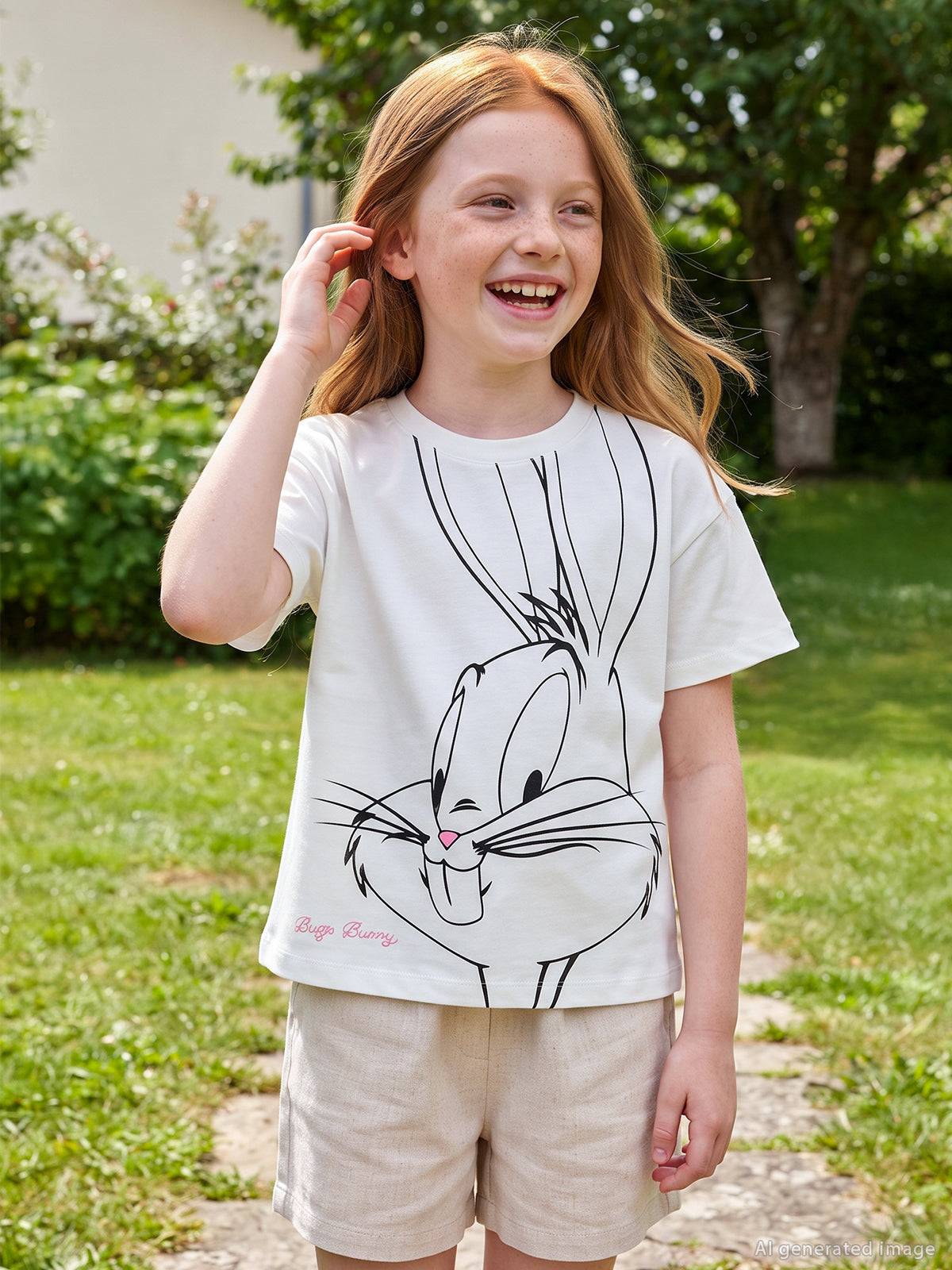 Bugs Bunny 6-9 Yaş Tişört - Kırık Beyaz