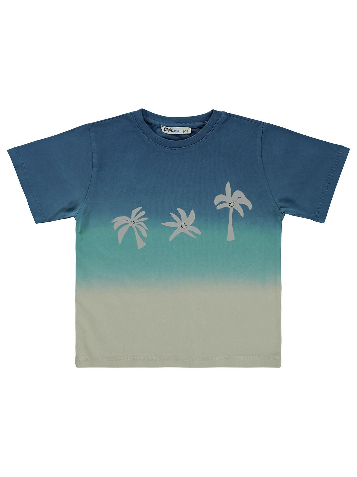 Civil Boys Batik Renk Geçişli 2-5 Yaş Tişört - Yeşil