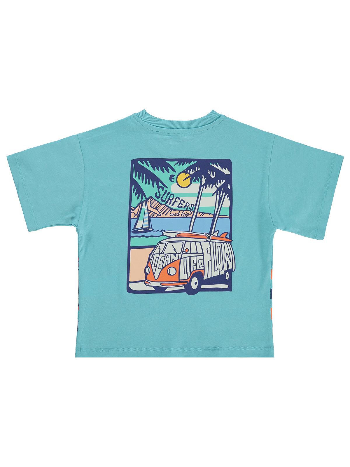 Civil Boys Surfers Minibüs Baskılı 2-5 Yaş Tişört - Yeşil