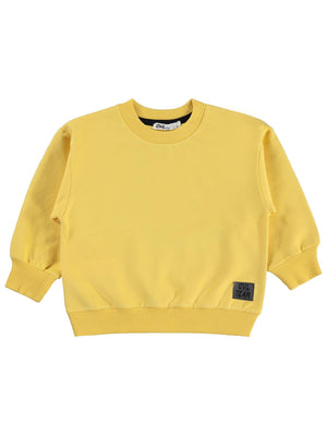 Civil Erkek Çocuk Armalı Sweatshirt | Fırçalı 2 İp Uzun Kol | Okul Kreş ve Günlük Kullanım - Hardal