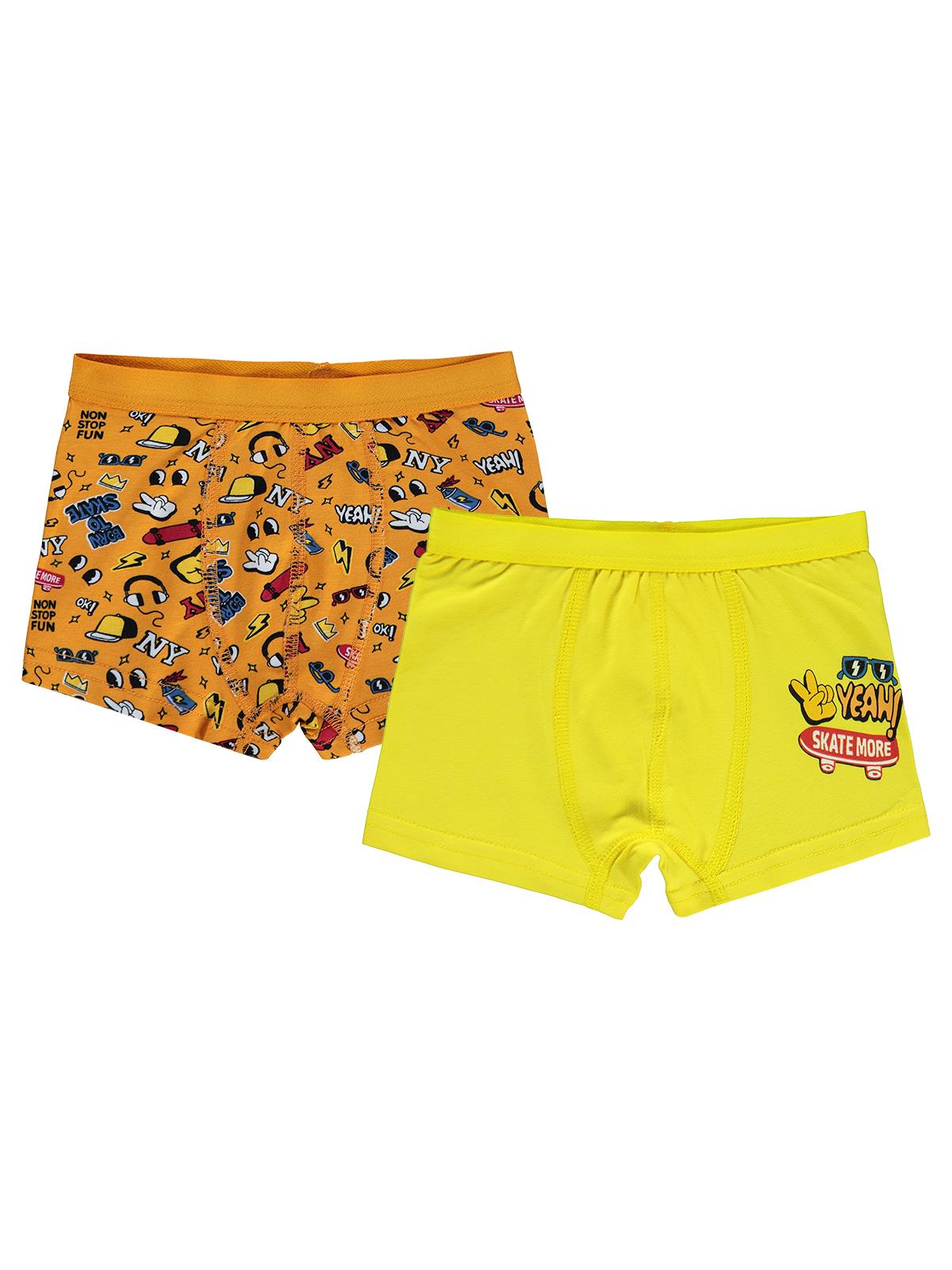 Civil Erkek Çocuk Funny Erkek Çocuk 2'li Boxer | Likralı Süprem | Okul Kreş ve Günlük Kullanım