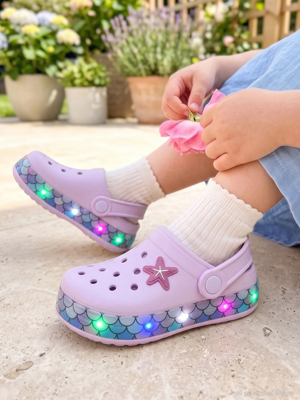 Civil Girls Patch Işıklı 23-31 Numara Terlik - Lila