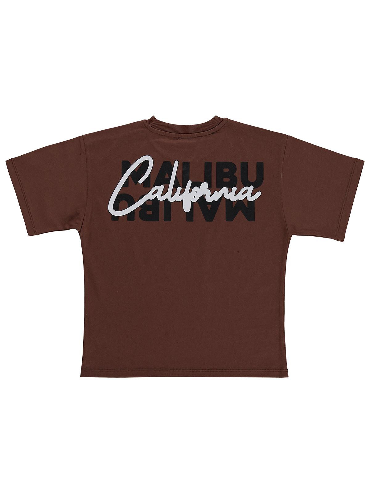 Civil Boys California Malıbu Baskılı 6-9 Yaş Tişört - Turuncu