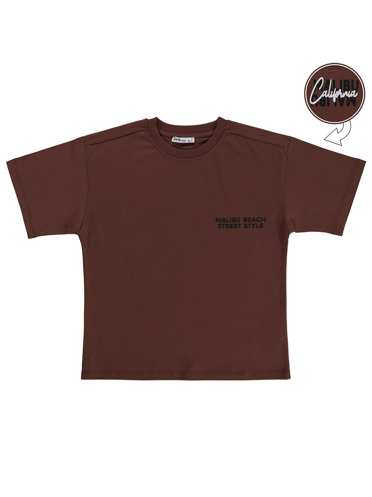 Civil Boys California Malıbu Baskılı 6-9 Yaş Tişört - Turuncu