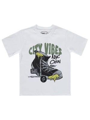 Civil Boys City Vibes Baskılı 6-9 Yaş Tişört - Beyaz