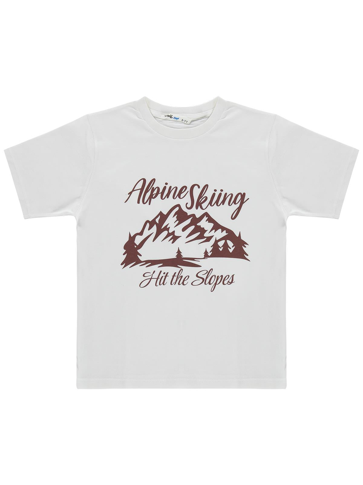 Civil Boys Alpine Baskılı Tişörtlü 10-13 Yaş Gömlek - Kahverengi