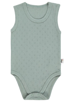 Civil Baby Jakarlı 3-36 Ay Çıtçıtlı Badi - Yeşil
