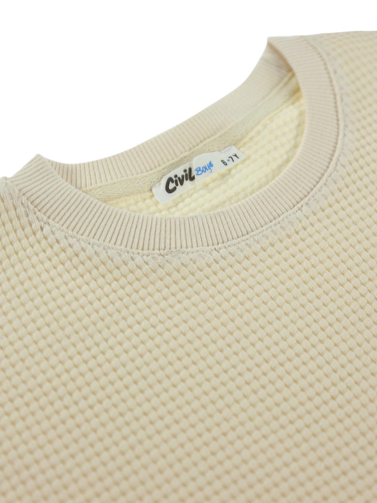 Civil Boys Basic Waffle 6-9 Yaş Tişört - Kahverengi