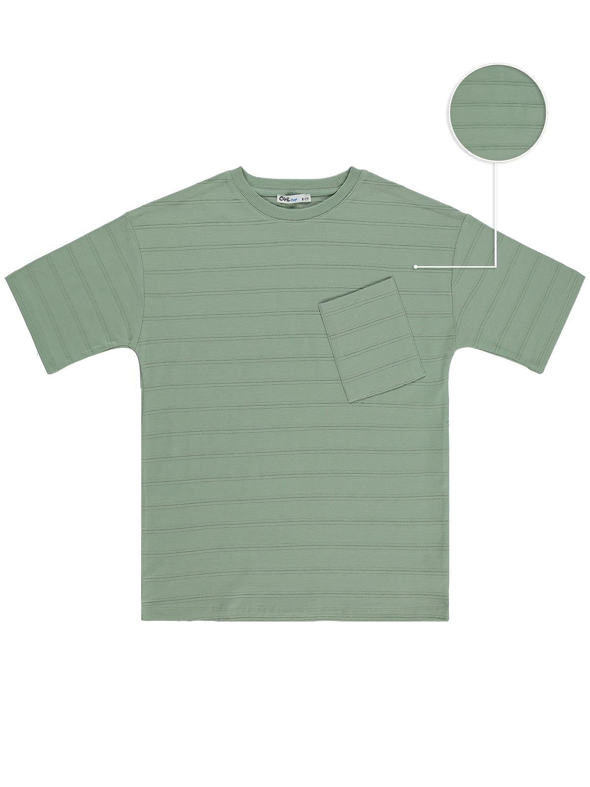 Civil Boys Basic Önü Cepli 10-13 Yaş Tişört - Yeşil