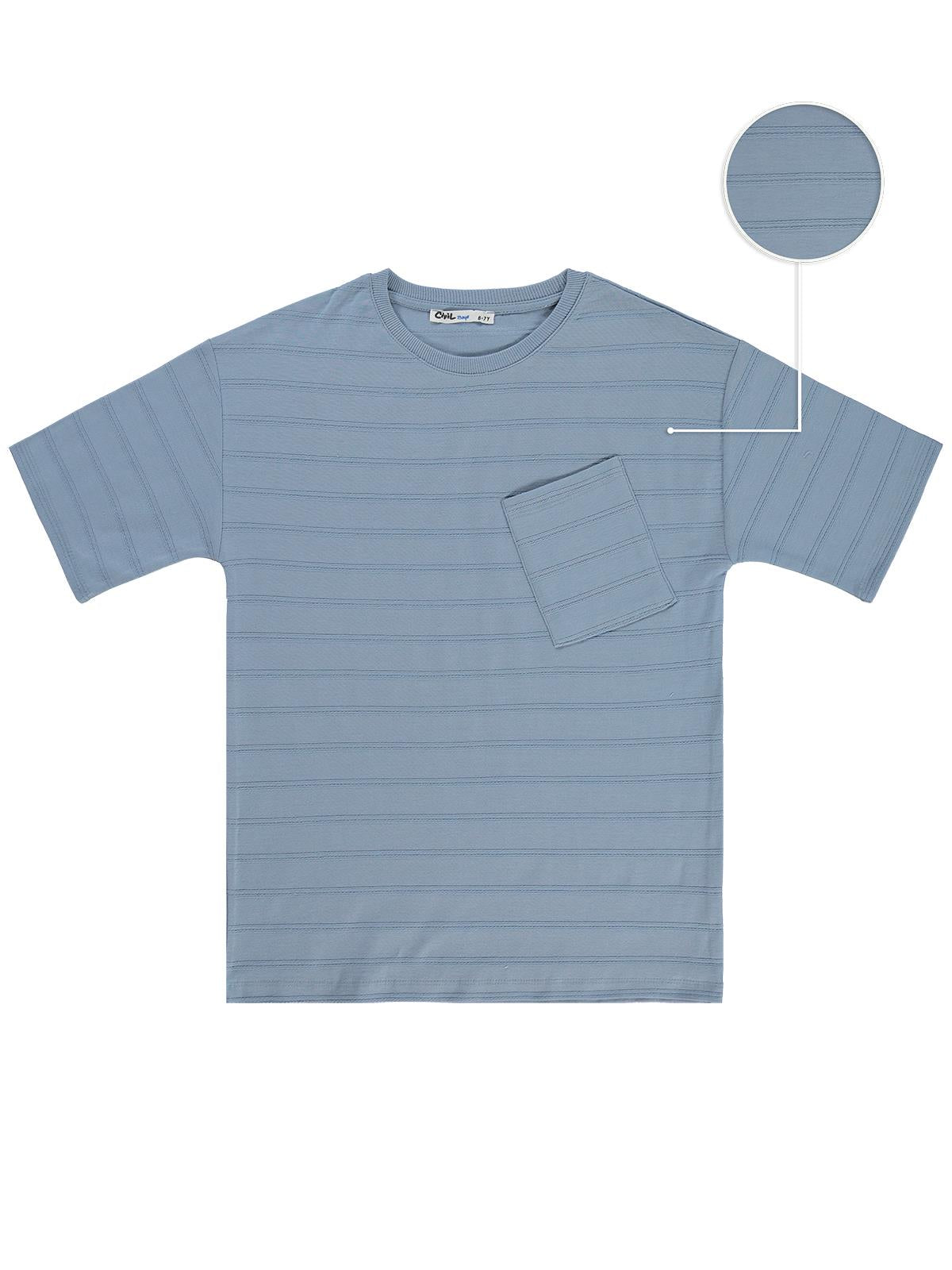 Civil Boys Basic Önü Cepli 10-13 Yaş Tişört - Mavi