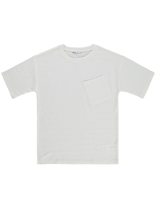 Civil Boys Basic Önü Cepli 6-9 Yaş Tişört - Beyaz