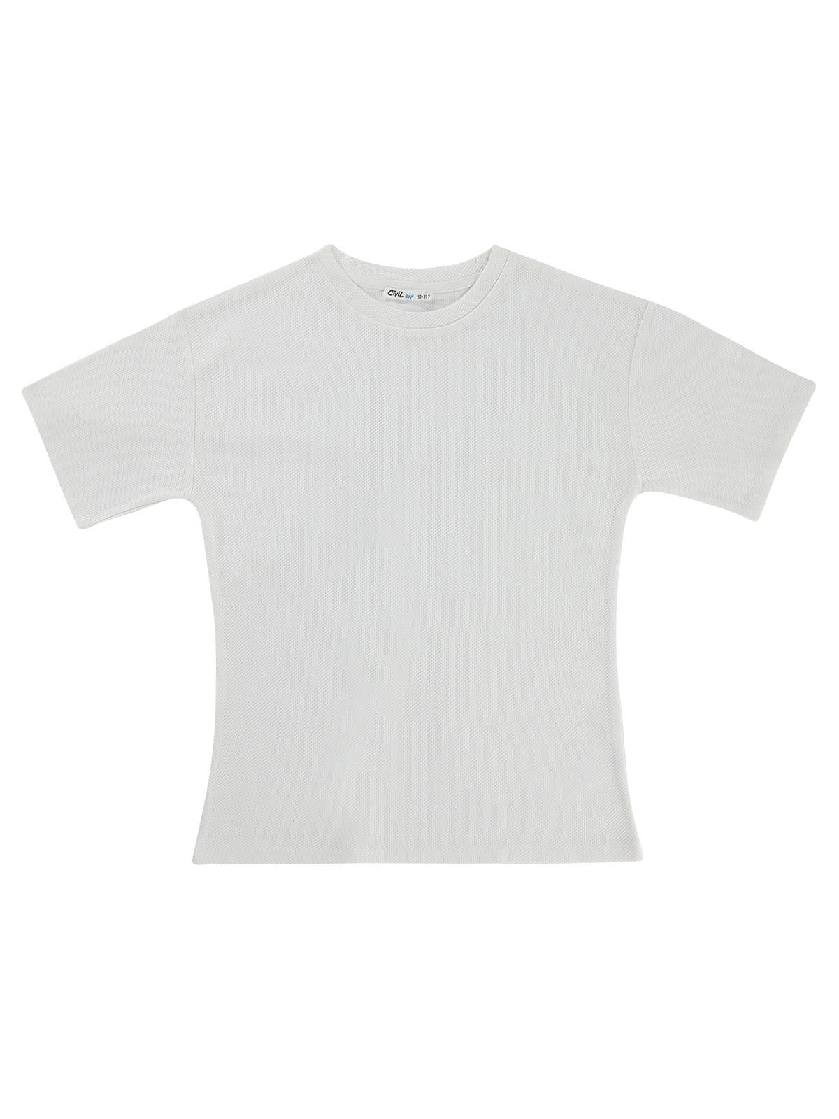 Civil Boys Basic Petek 10-13 Yaş Tişört - Beyaz