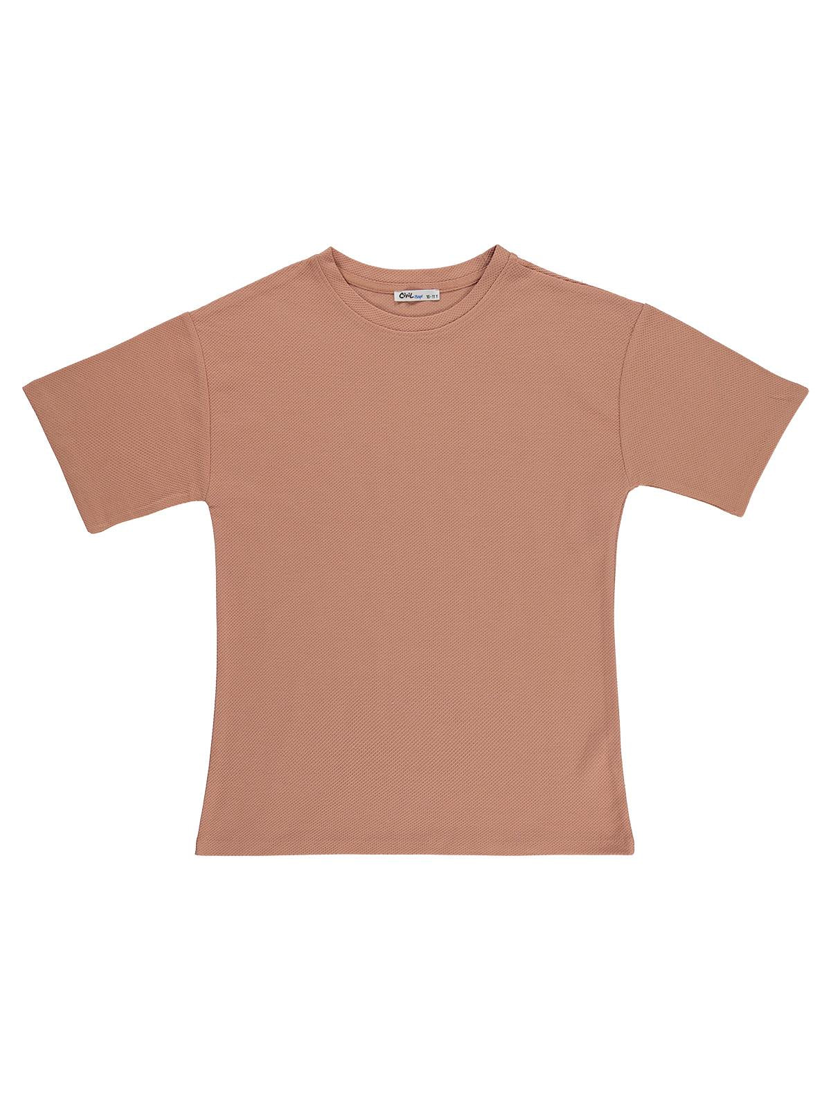 Civil Boys Basic Petek 10-13 Yaş Tişört - Pudra