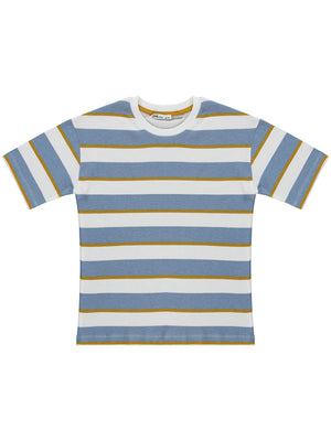 Civil Boys Basic Dokulu Çizgili 10-13 Yaş Tişört - Mavi