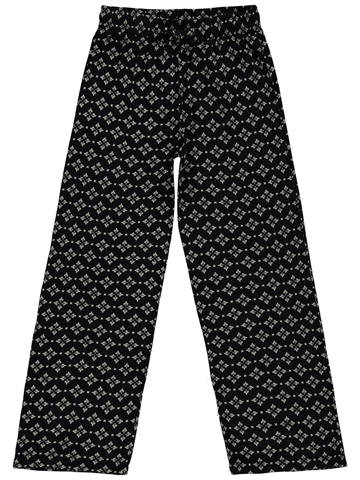 Civil Girls Etnik Desenli 10-13 Yaş Pantolon - Siyah