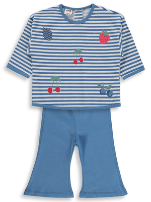 Civil Baby Karışık Meyve Baskılı 6-18 Ay Takım - Pastel Mavi