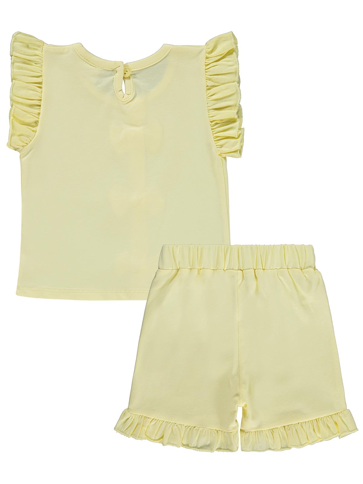 Civil Baby Mobil Fiyonklu Şortlu 6-18 Ay Takım - Sarı