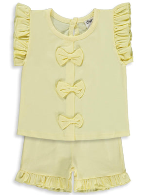 Civil Baby Mobil Fiyonklu Şortlu 6-18 Ay Takım - Sarı