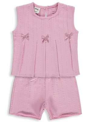 Civil Baby Kurdelalı Şortlu 6-18 Ay Takım - Pembe
