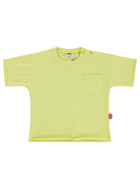 Civil Baby Süs Etiketli Cepli 6-18 Ay Tişört - Sarı
