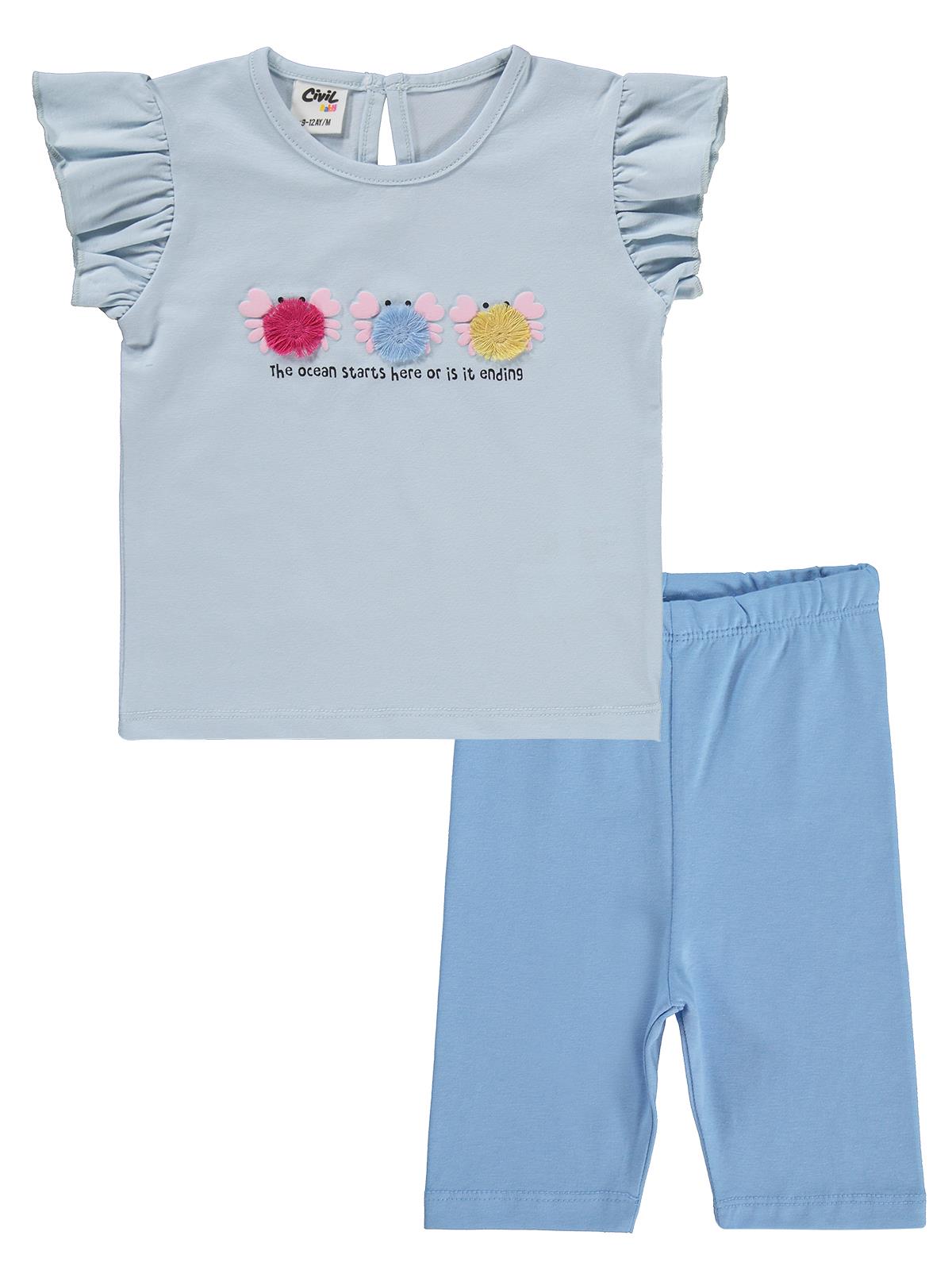 Civil Baby Renkli Nakışlar 6-18 Ay Takım - Mavi