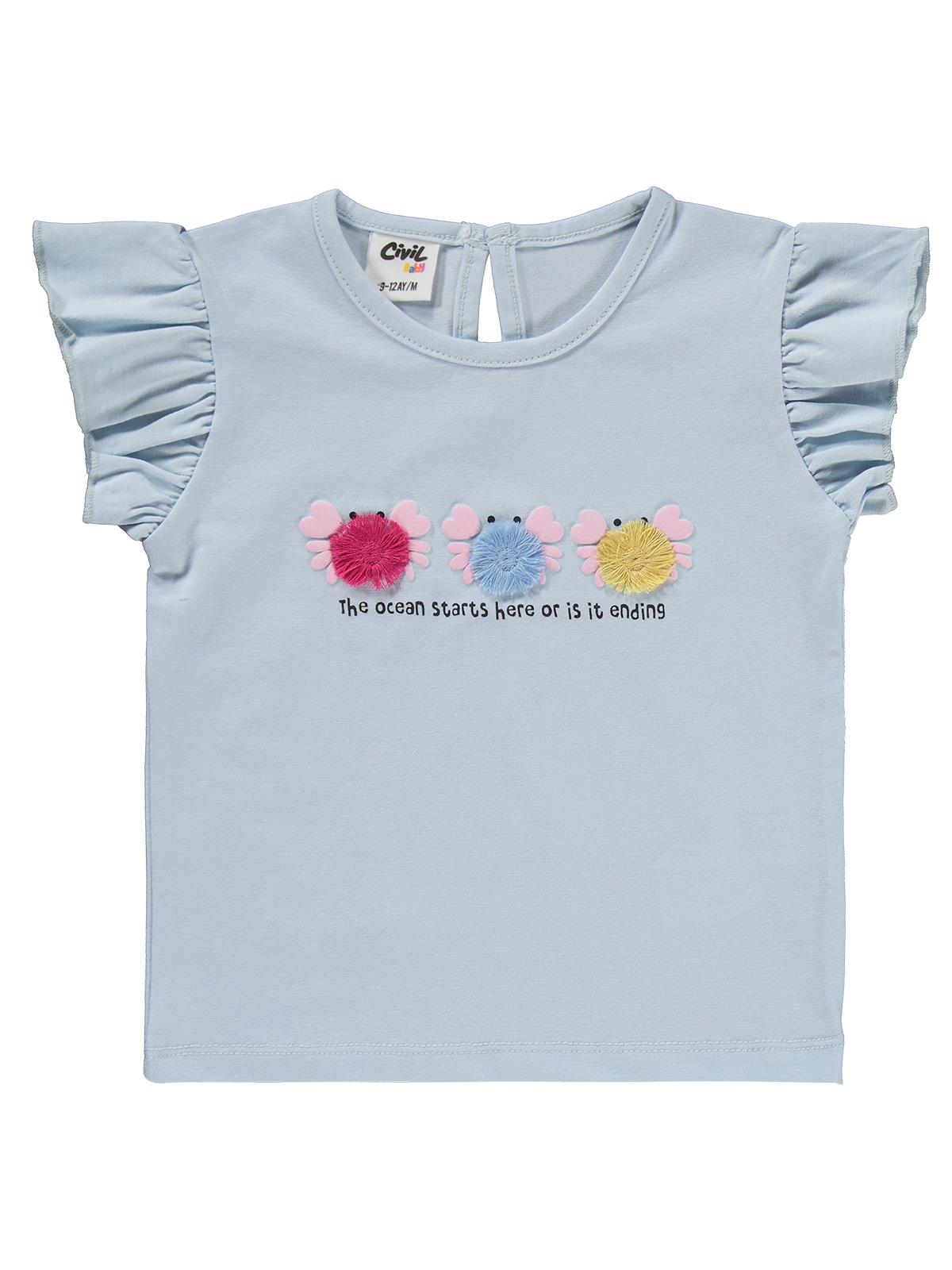 Civil Baby Renkli Nakışlar 6-18 Ay Takım - Mavi