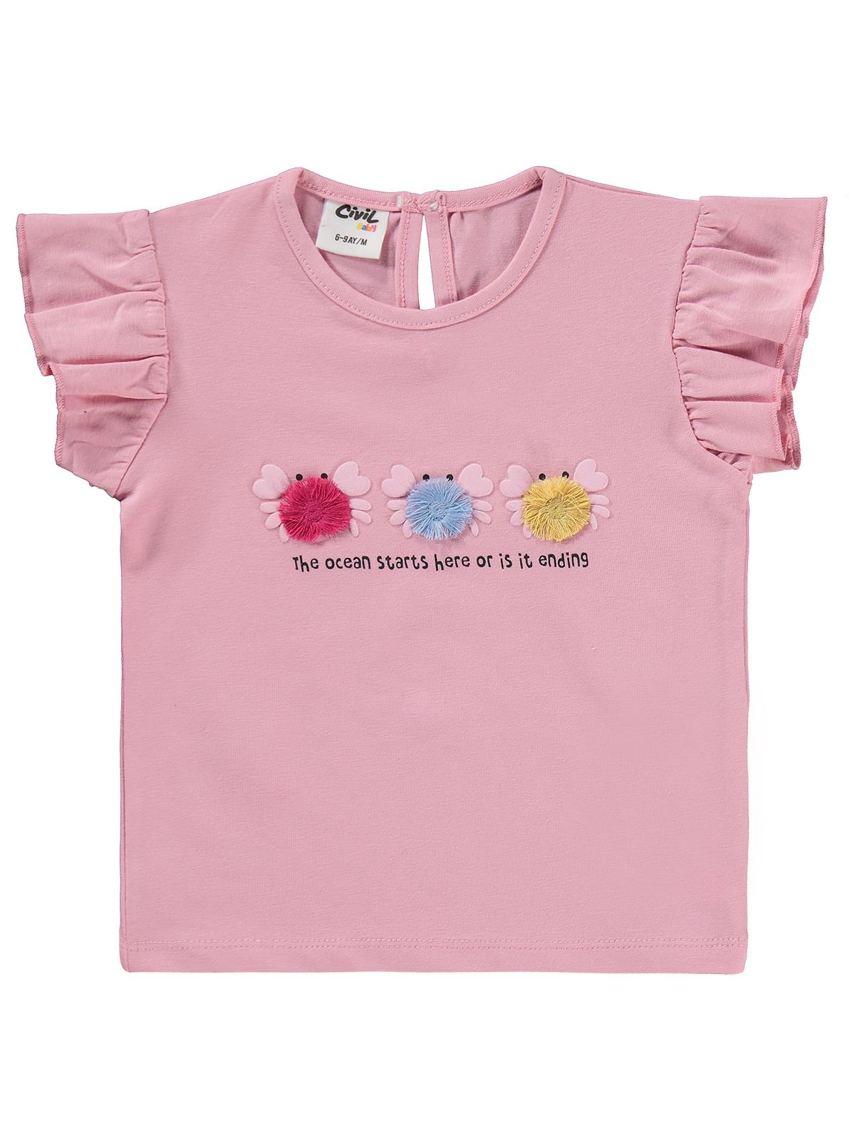 Civil Baby Renkli Nakışlar 6-18 Ay Takım - Pembe