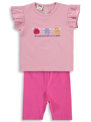 Civil Baby Renkli Nakışlar 6-18 Ay Takım - Pembe