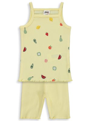 Civil Baby Meyveler Empirme Askılı 6-18 Ay Takım - Sarı