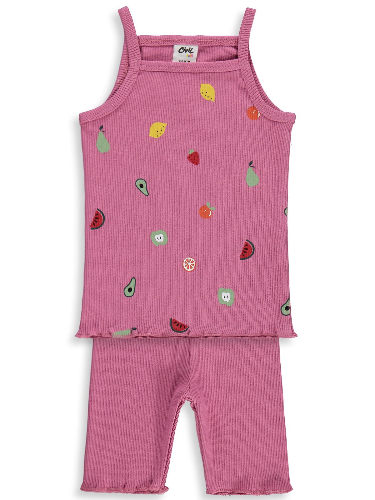 Civil Baby Meyveler Empirme Askılı 6-18 Ay Takım - Pembe
