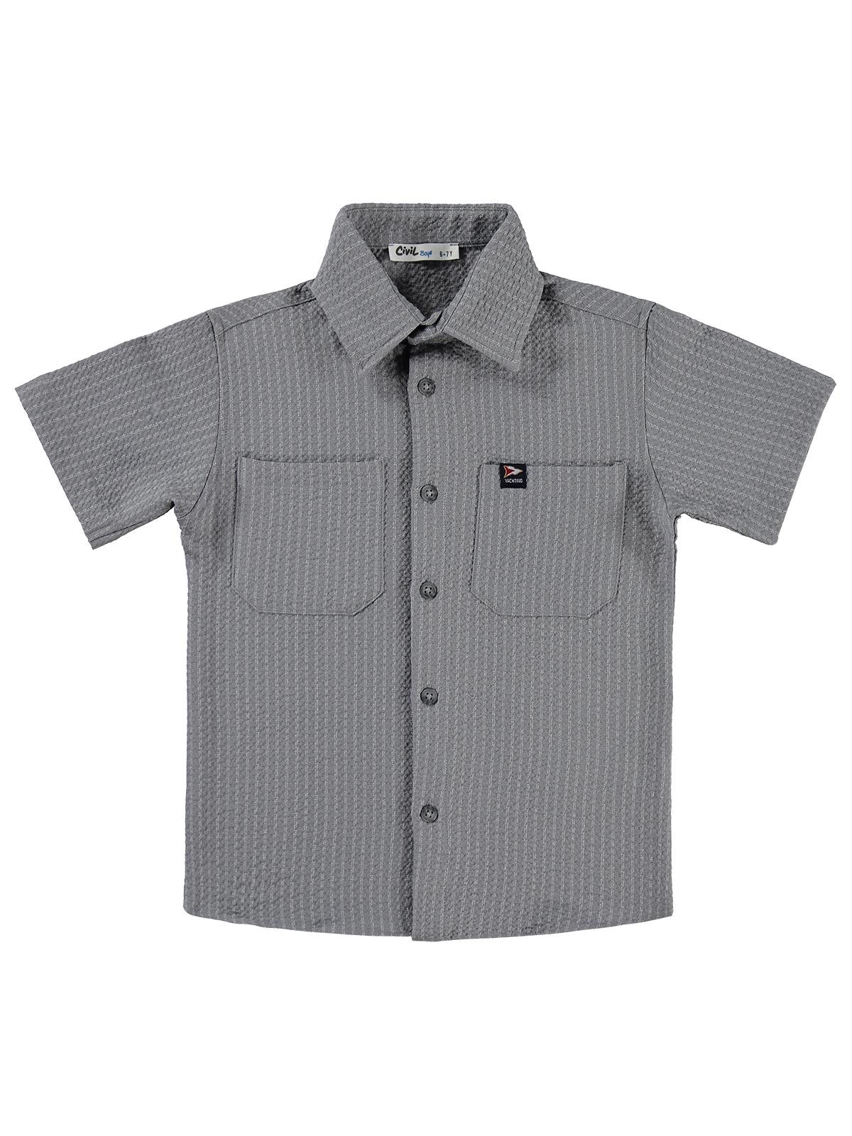 Civil Boys Dokulu 6-9 Yaş Gömlek - Gri