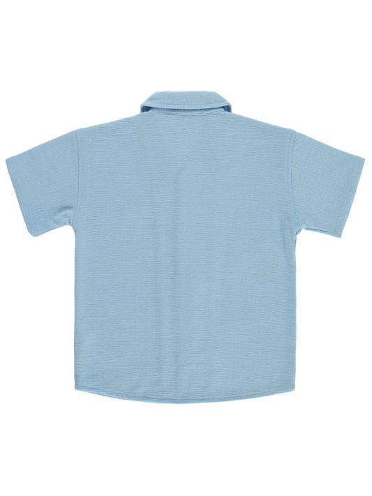 Pierre Cardin Tatil Yaka Basic 10-12 Yaş Gömlek - Mavi
