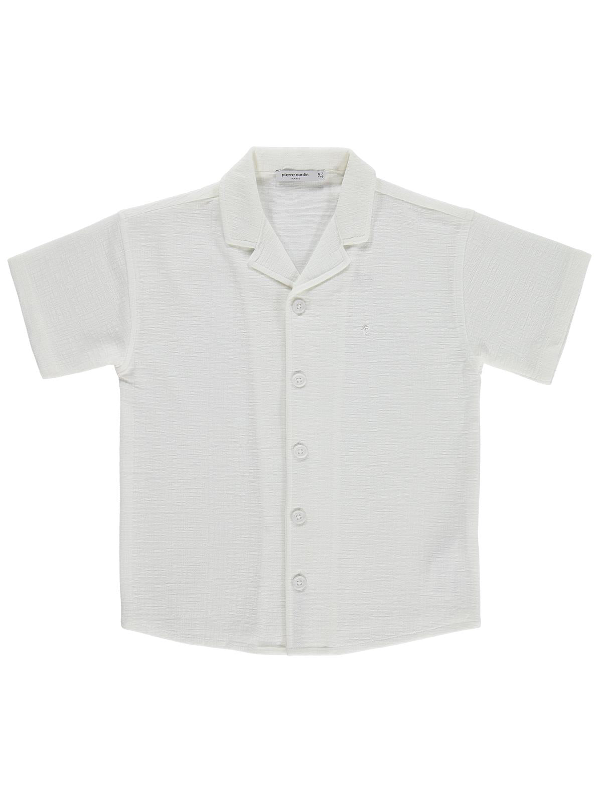 Pierre Cardin Tatil Yaka Basic 6-9 Yaş Gömlek - Beyaz