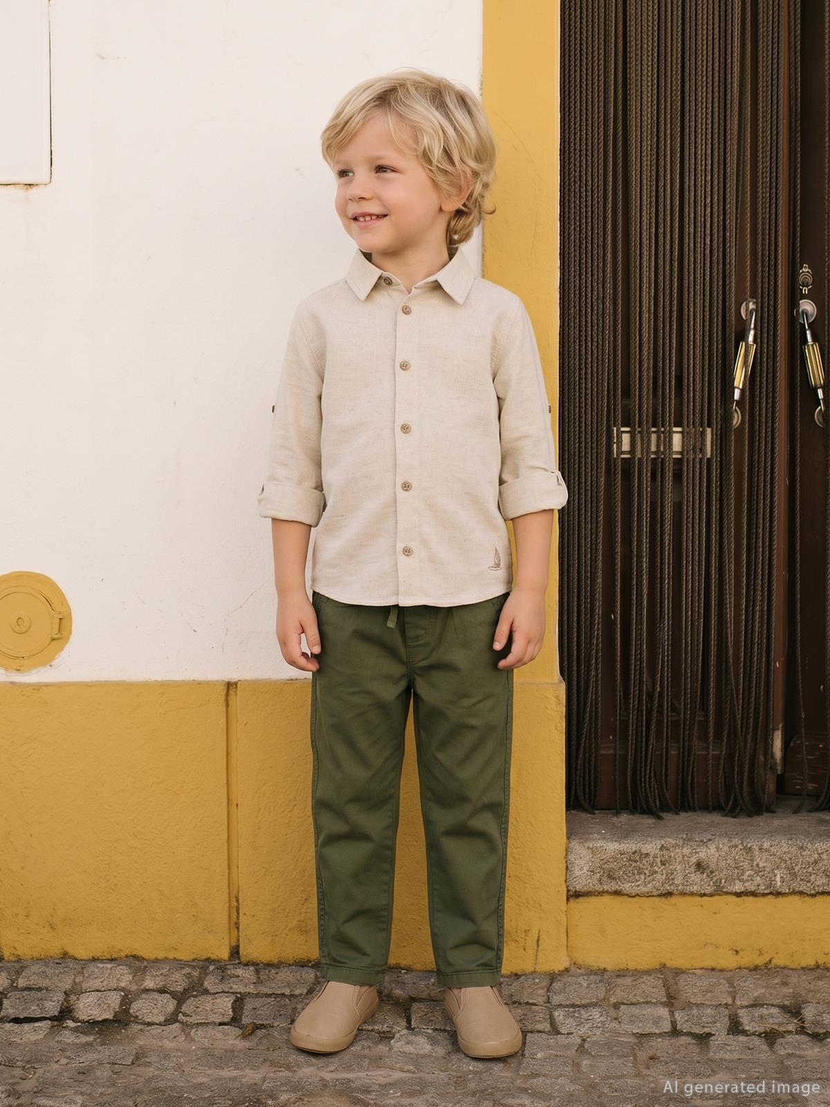 Civil Boys Beli Lastikli 2-5 Yaş Pantolon - Haki