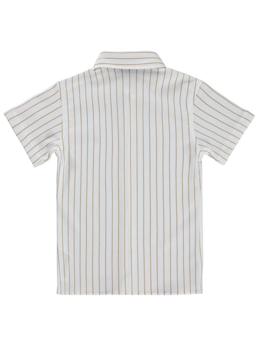 Pierre Cardin Waffle 6-9 Yaş Gömlek - Ekru