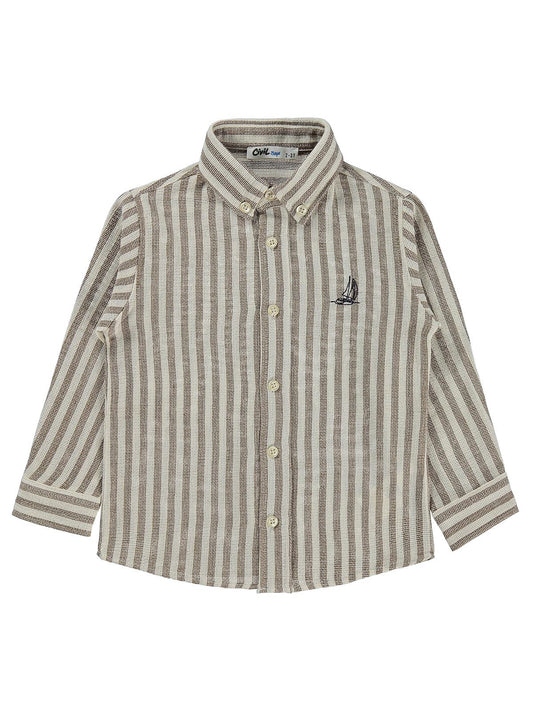 Civil Boys Çizgili Basic 2-5 Yaş Gömlek - Kahve