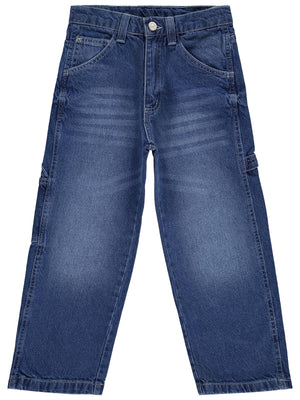 Civil Boys Yan Cepli Baggy Kalıp 10-13 Yaş Pantolon Kot - Mavi