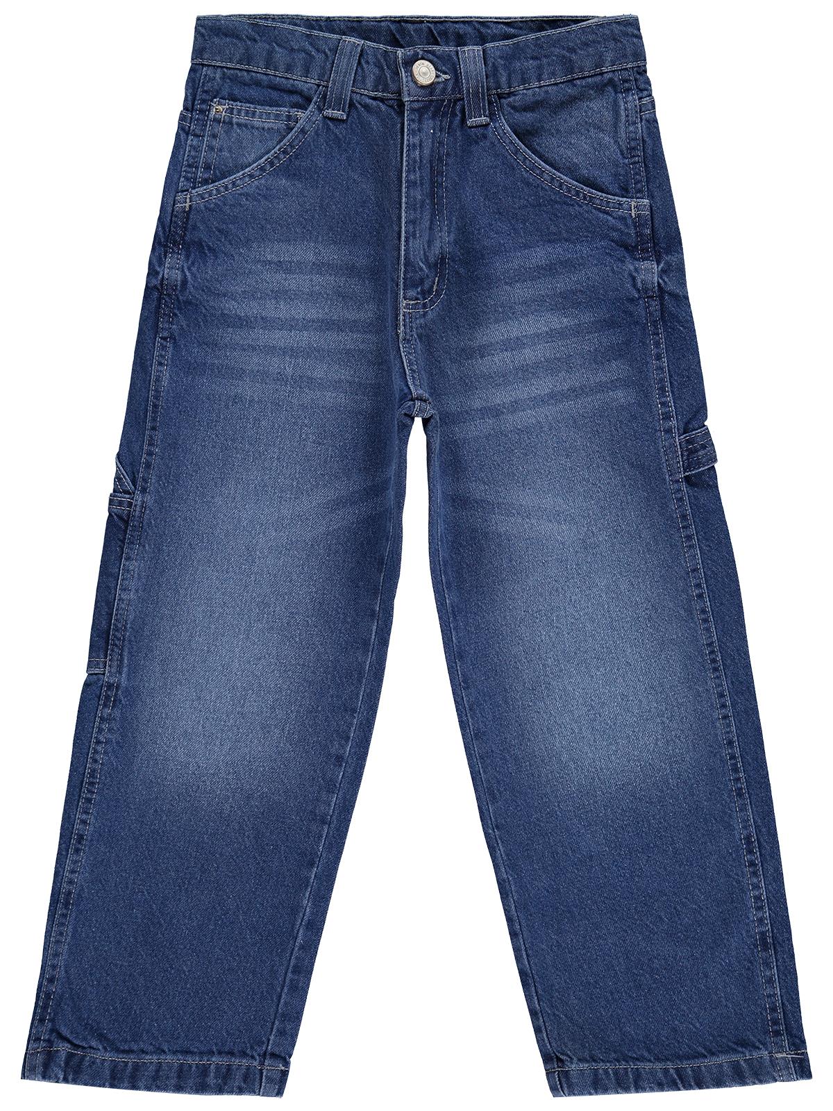Civil Boys Yan Cepli Baggy Kalıp 10-13 Yaş Pantolon Kot - Mavi