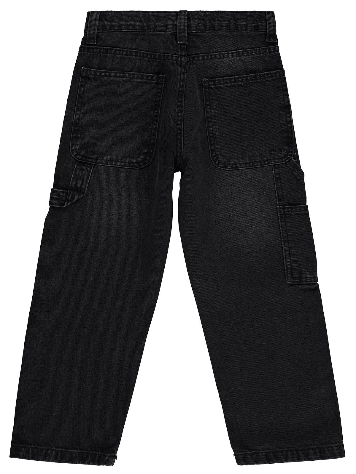Civil Boys Yan Cepli Baggy Kalıp 10-13 Yaş Pantolon Kot - Siyah