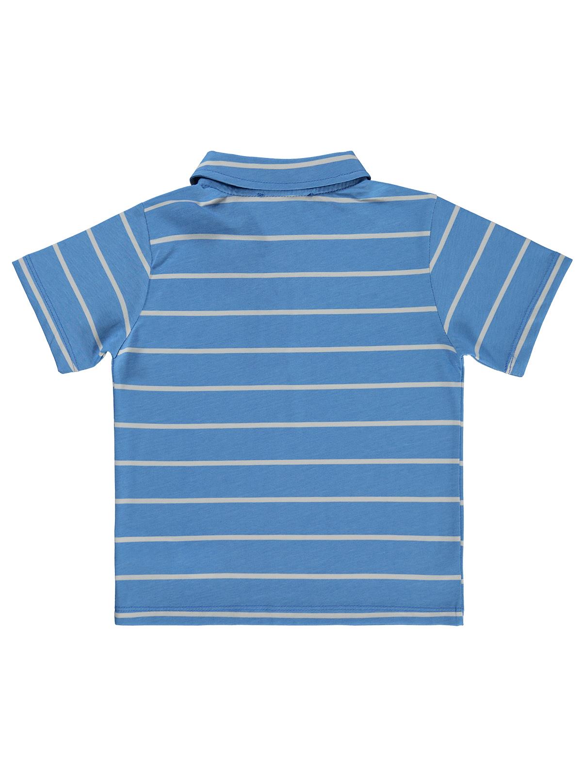 Civil Boys Çizgli Polo Yaka 2-5 Yaş Tişört - Mavi