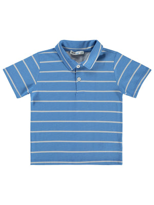 Civil Boys Çizgli Polo Yaka 2-5 Yaş Tişört - Mavi