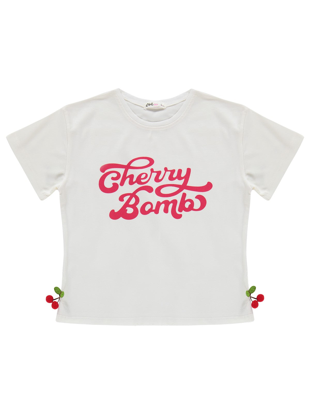 Civil Girls Cherry Bomb Baskılı 6-9 Yaş Takım - Ekru
