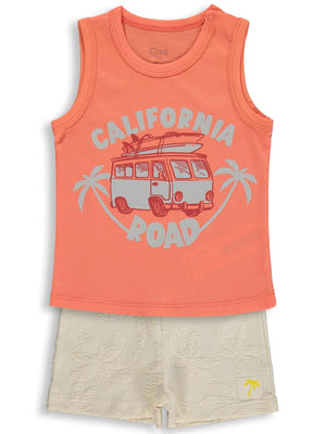 Civil Baby California Road Baskılı 6-18 Ay Takım - Kırmızı