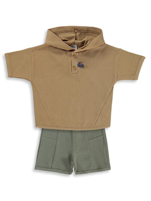 Civil Baby Kapüşonlu 6-18 Ay Takım - Kahverengi