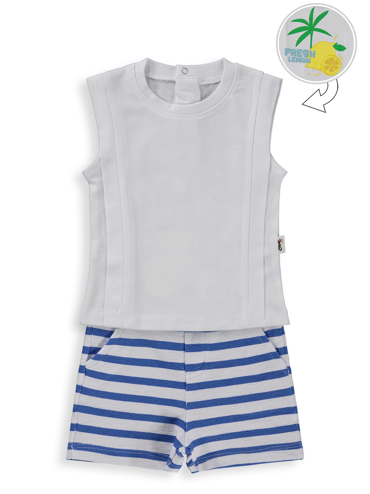 Civil Baby Fresh Lemon Baskılı 6-18 Ay Takım - Mavi