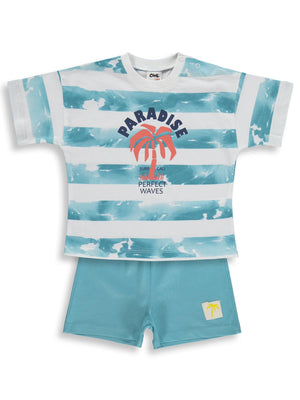 Civil Baby Palmiye Baskılı 6-18 Ay Takım - Yeşil